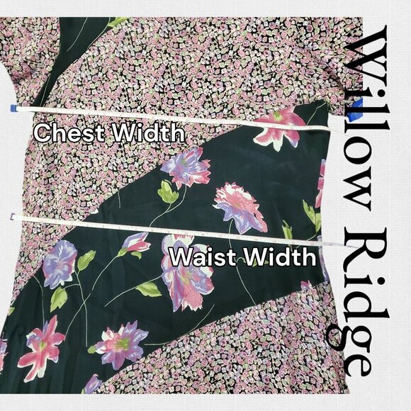 Willow Ridge | Vintage Sheath Dress | Floral Pink & Black | EUC | Petite Medium - Picture 8 of 9